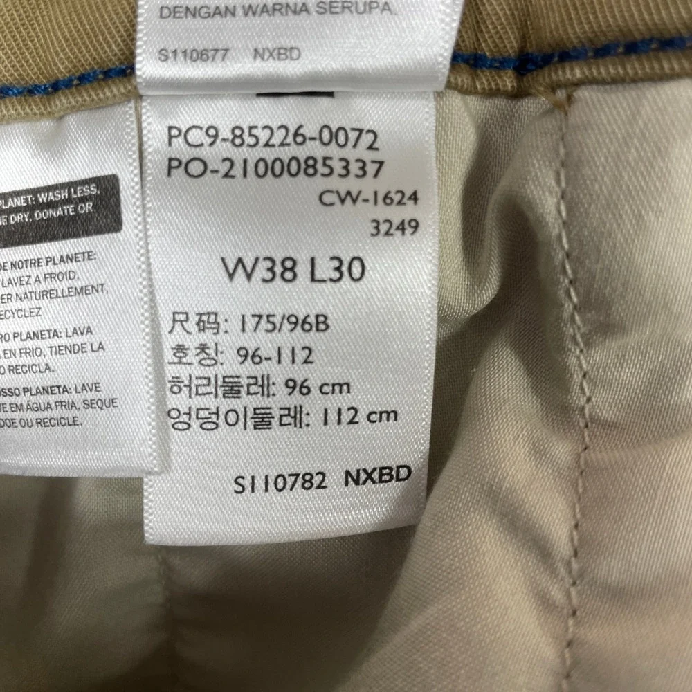 Levis XX Chino Standard Taper Pants Mens 38x30‎ (Fits 36x28) Brown Stretch Khaki